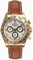 Rolex Cosmograph Daytona White Diamond Dial Brown Leather Bracelet 18k Yellow Gold Men's Watch 116518WDL