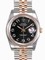 Rolex Datejust Black Concentric Arabic Dial Fluted 18k Rose Gold Bezel Jubilee Bracelet Men's Watch 116231BKCAJ