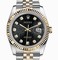 Rolex Datejust Black Dial Set with Diamonds 18 Carat Yellow Gold and Stainless Steel Automatic Men's Watch 116233BKJDJ