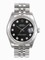 Rolex Datejust Black Diamond Dial Jubilee Bracelet 18k White Gold Fluted Bezel Unisex Watch 178274BKDJ