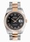 Rolex Datejust Black Roman Dial Oyster Bracelet Two Tone Men's Watch 116201BKRO