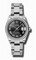 Rolex Datejust Black Sunburst Roman Dial 18kt White Gold Diamond Bezel Ladies Watch 178384BKSBRO