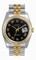 Rolex Datejust Black Sunburst Roman Dial Jubilee Bracelet Two Tone Men's Watch 116233BKSBRJ