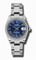 Rolex Datejust Blue Roman Numeral Dial 18kt White Gold Diamond Bezel Stainless Steel Ladies Watch 178384BLRO