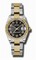 Rolex Datejust Black Concentric Circle Dial Automatic Stainless Steel and 18kt Yellow Gold Ladies Watch 178343BKCAO