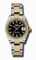 Rolex Datejust Black Concentric Circle Dial Automatic Stainless Steel and 18kt Yellow Gold Ladies Watch 178343BKSO