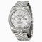 Rolex Datejust Silver Floral Dial White Gold Bezel Stainless Steel Ladies Watch 116234SAFJ