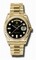 Rolex Day Date Black Diamond Dial President Bracelet 18k Yellow Gold Men's Watch 118209BKDP