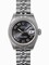 Rolex Lady Datejust Black Concentric Arabic Dial 18k White Gold Fluted Bezel Steel Jubilee Ladies Watch 179174BKCAJ