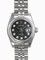 Rolex Lady Datejust Black Jubilee Diamond Dial 18k White Gold Fluted Bezel Steel Jubilee Bracelet Watch 179174BKJDJ