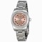 Rolex Oyster Perpetual Pink Roman Numeral and Diamond Dial Fluted 18kt White Gold Bezel Ladies Watch 176234PRDP
