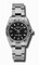 Rolex No Date Black Arabic and Pink Stick Dial 18k White Gold Fluted Bezel Oyster Bracelet Watch 177234BKAPSO