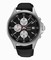 Seiko Chronograph Black Dial Black Leather Men's Watch SKS485
