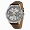 Seiko Chronograph Silver Dial Brown Leather Men's Watch SRW039P1