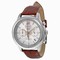 Seiko Chronograph Silver White Dial Brown Leather Men's Watch SSB143