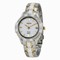 Seiko Solar White Dial Stainless Steel and White Ceramic Ladies Watch SNE880