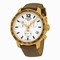 Tissot Quickster Chronograph Silver Dial Brown Leather Gold Stainless Steel Case Men's Watch T095.417.36.037.02