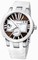 Ulysse Nardin Executive Dual Time Brown Leather Stainless Steel White Rubber Ladies Watch 243-10-3-30-05