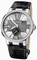 Ulysse Nardin Executive Dual Time Silver Dial Diamond Bezel Black Leather Men's Watch 243-00B-421