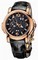 Ulysse Nardin GMT Perpetual Black Dial 18kt Rose Gold Black Leather Men's Watch 326-60-62