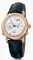 Ulysse Nardin GMT Perpetual Silver Dial 18kt Rose Gold Black Leather Men's Watch 326-22