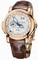 Ulysse Nardin GMT Perpetual Silver Dial 18kt Rose Gold Brown Leather Men's Watch 326-60-60