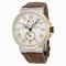 Ulysse Nardin Marine Chronometer Silver Dial Brown Leather Men's Watch 1185-122-41