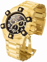 Invicta Arsenal Reserve Chronograph Black Mother of Pearl Dial Gold-plated Men's Watch 0340
