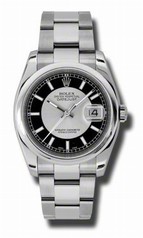 Rolex Datejust Silver/Black Dial Automatic Stainless Steel Men's Watch 116200SBKSO