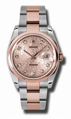 Rolex Datejust Champagne Jubilee Dial Automatic Pink Gold and Stainless Steel Men's Watch 116201CJDO