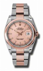 Rolex Datejust Champagne Dial Automatic Pink Gold and Stainless Steel Men's Watch 116201CSO