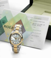 Rolex Datejust 36 Rolesor Oyster Mother of Pearl Roman (116203 Roman MOP)