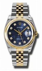 Rolex Datejust Blue Jubilee Automatic Stainless Steel and 18K Yellow Gold Men's 116203BLJDJ