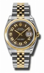 Rolex Datejust Brown Dial Automatic Stainless Steel and 18K Yellow Gold Men's 116203BRAJ