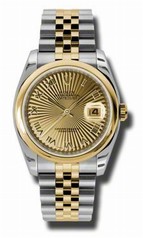 Rolex Datejust Champagne Automatic Stainless Steel and 18K Yellow Gold Men's 116203CSBRJ