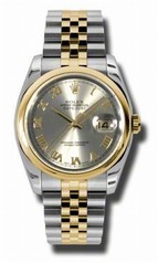 Rolex Datejust Grey Automatic Stainless Steel and 18K Yellow Gold Men's 116203GYRJ