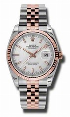 Rolex Datejust Silver Dial Automatic Pink Gold and Steel Men's Watch 116231SSJ