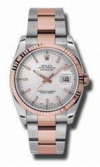 Rolex Datejust Silver Dial Automatic Pink Gold and Stainless Steel Men's Watch 116231SSO