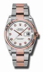 Rolex Datejust White Dial Automatic Pink Gold and Stainless Steel Men's Watch116231WDO