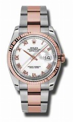 Rolex Datejust White Dial Automatic Pink Gold and Stainless Steel Men's Watch 116231WRO