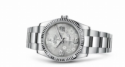 Rolex Datejust 36 Fluted Jubilee Silver Floral (116234-0143)
