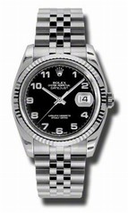 Rolex Datejust Black Dial Automatic Stainless Steel Watch 116234BKAJ