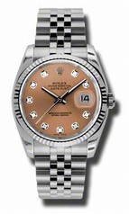Rolex Datejust Pink Diamond Dial Automatic Stainless Steel Jubilee Men's Watch 116234PDJ