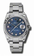 Rolex Datejust Blue Sodalite Dial Automatic White Gold Bezel Steel Ladies Watch 116234SODO