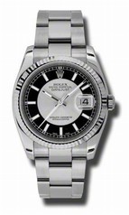 Rolex Datejust Silver Automatic White Gold Bezel Steel Ladies Watch 116234SBKSO