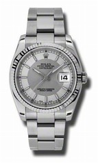 Rolex Datejust Silver Automatic White Gold Bezel Steel Ladies Watch 116234SSTSO