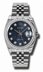 Rolex Datejust Blue Jubilee Automatic Diamond Bezel Steel Ladies Watch 116244BLJDJ