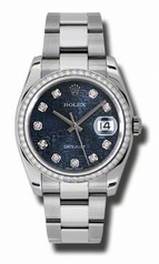 Rolex Datejust Blue Jubilee Dial Automatic Diamond Bezel Steel Ladies Watch 116244BLJDO