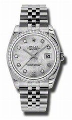 Rolex Datejust Mother of Pearl Dial Diamond Bezel Automatic Steel Ladies Watch 116244MDJ