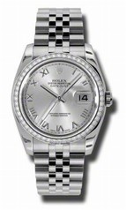Rolex Datejust Silver Dial Automatic Diamond Bezel Steel Ladies Watch 116244SRJ